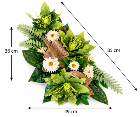 Duży stroik nagrobny Pianka – długość 85 cm, szerokość 49 cm, wysokość 36 cm