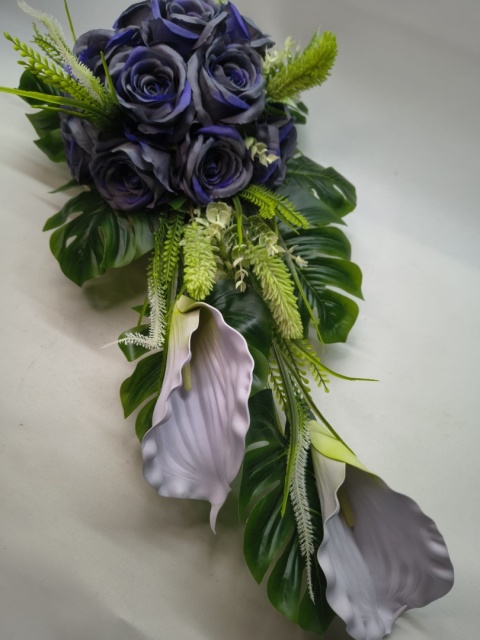 Stroik Bukiet Róża Kompozycja Kwiatów Sztucznych na Grób Cmentarz