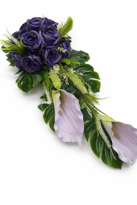 Stroik Bukiet Róża Kompozycja Kwiatów Sztucznych na Grób Cmentarz