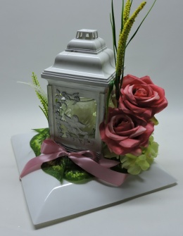 Stroik Cmentarz GRÓB Kompozycja WIĄZANKA Pomnik Kwiaty Sztuczne na Cmentarz