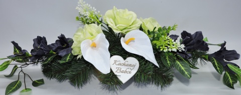 Stroik Kompozycja Dekoracja z Kwiatów Sztucznych Wiązanka na Cmentarz Dzień Babci