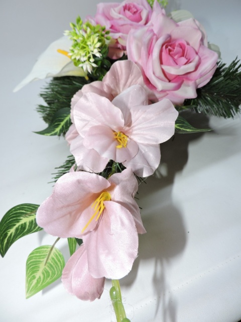 Stroik Kompozycja Dekoracja z Kwiatów Sztucznych Wiązanka na Cmentarz Dzień Babci