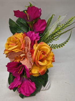 Stroik Kompozycja Dekoracja z Kwiatów Sztucznych