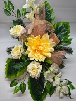 Stroik Kompozycja z Kwiatów Sztucznych na Grób Wiązanka na Cmentarz