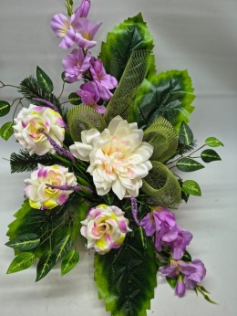 Stroik Kompozycja z Kwiatów Sztucznych na Grób Wiązanka na Cmentarz