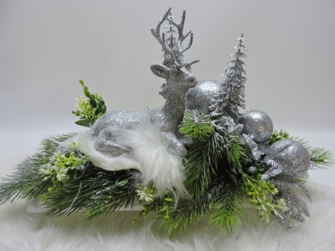 Stroik Prezent Świąteczny Bożonarodzeniowy Zimowy na komodę pod choinkę