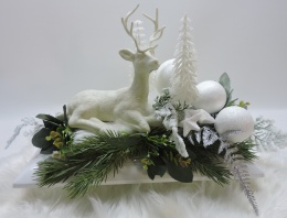 Stroik Prezent Świąteczny Bożonarodzeniowy Zimowy na komodę pod choinkę