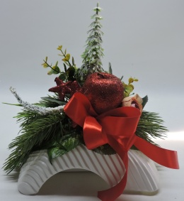 Stroik Prezent Świąteczny Bożonarodzeniowy Zimowy na komodę pod choinkę