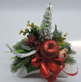 Stroik Prezent Świąteczny Bożonarodzeniowy Zimowy na komodę pod choinkę