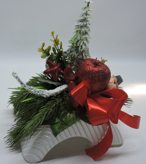 Stroik Prezent Świąteczny Bożonarodzeniowy Zimowy na komodę pod choinkę