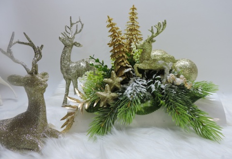 Stroik Świąteczny Bożonarodzeniowy ZIMOWY na stół Komodę Prezent do domu