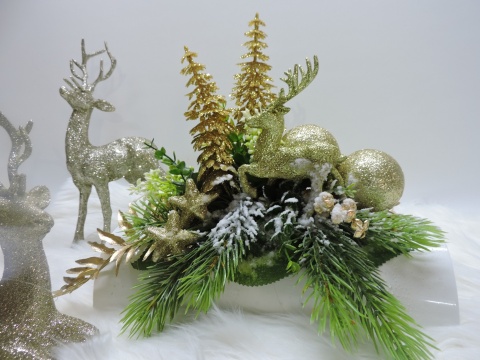 Stroik Świąteczny Bożonarodzeniowy ZIMOWY na stół Komodę Prezent do domu