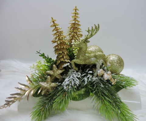 Stroik Świąteczny Bożonarodzeniowy ZIMOWY na stół Komodę Prezent do domu