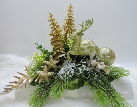 Stroik Świąteczny Bożonarodzeniowy ZIMOWY na stół Komodę Prezent do domu