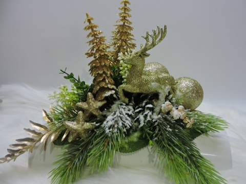 Stroik Świąteczny Bożonarodzeniowy ZIMOWY na stół Komodę Prezent do domu