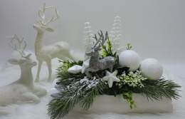 Stroik Świąteczny Zimowy Bożonarodzeniowy na stół komodę dekoracja