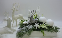 Stroik Świąteczny Zimowy Bożonarodzeniowy na stół komodę dekoracja