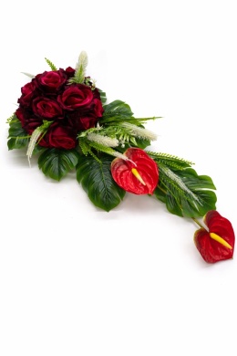 Stroik nagrobny Moja Pasja - Czerwona Elegancja