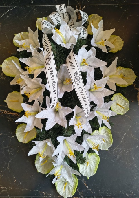 Wyjątkowa Wiązanka Pogrzebowa Wieniec Sztuczne Kwiaty Ostatnie Pożegnanie