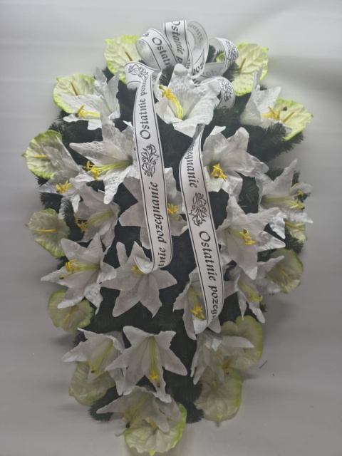 Wyjątkowa Wiązanka Pogrzebowa Wieniec Sztuczne Kwiaty Ostatnie Pożegnanie