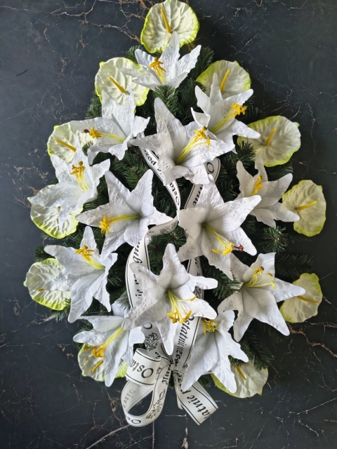 Wyjątkowa Wiązanka Pogrzebowa Wieniec Sztuczne Kwiaty Ostatnie Pożegnanie