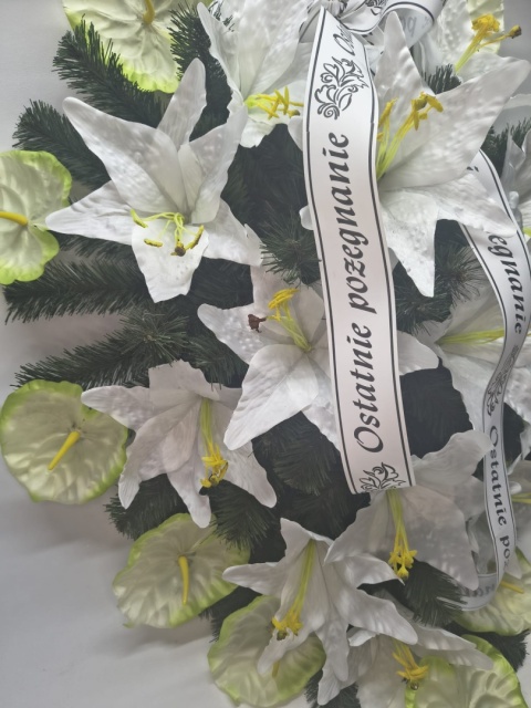 Wyjątkowa Wiązanka Pogrzebowa Wieniec Sztuczne Kwiaty Ostatnie Pożegnanie