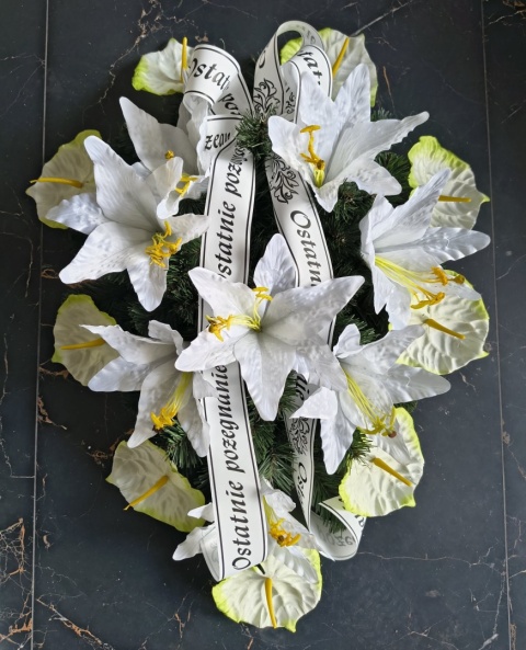 Wyjątkowa Wiązanka Pogrzebowa Wieniec Sztuczne Kwiaty Ostatnie Pożegnanie
