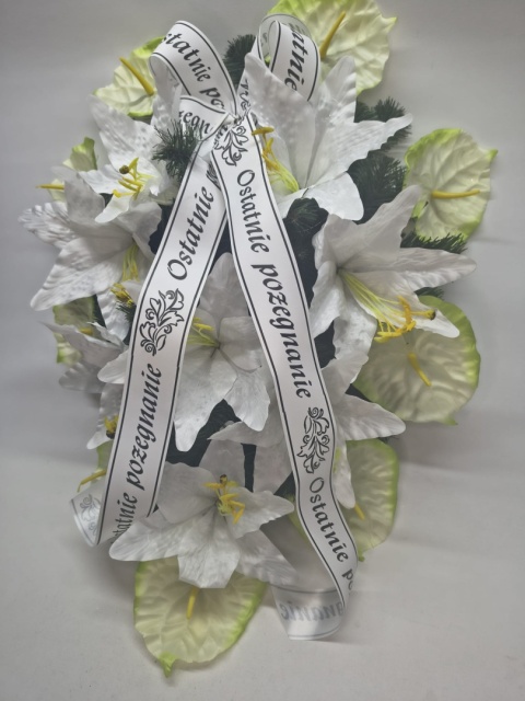 Wyjątkowa Wiązanka Pogrzebowa Wieniec Sztuczne Kwiaty Ostatnie Pożegnanie