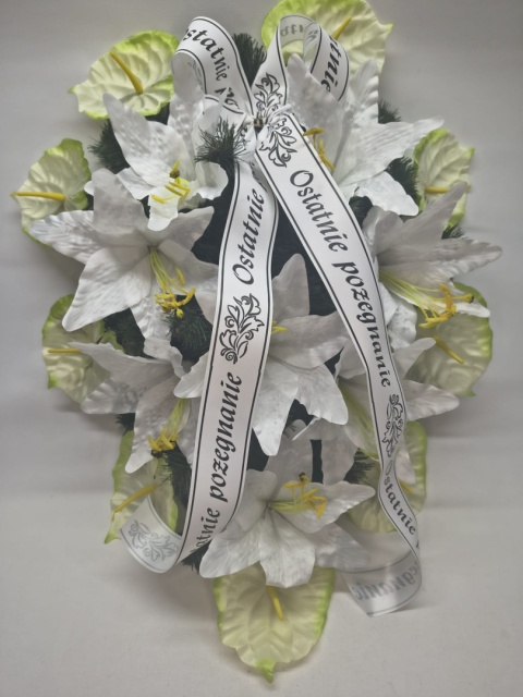 Wyjątkowa Wiązanka Pogrzebowa Wieniec Sztuczne Kwiaty Ostatnie Pożegnanie