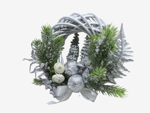 Zimowy Wianek Bożonarodzeniowy Srebrny Blask
